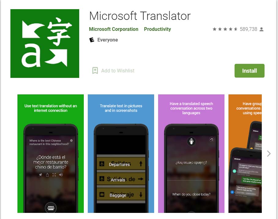 Microsoft Translator là ứng dụng dịch tiếng Anh qua camera tốt